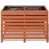Outdoor Raised Planter | 39’’ | Slatted Design | Brown Solid Fir Wood BM340572