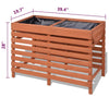 Outdoor Raised Planter | 39’’ | Slatted Design | Brown Solid Fir Wood BM340572