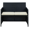 Naha Outdoor Sofa | 39’’ | Black Wicker Rattan Frame | Beige Padded Seat BM340573