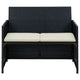 Naha Outdoor Sofa | 39’’ | Black Wicker Rattan Frame | Beige Padded Seat BM340573