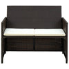 Naha Outdoor Sofa | 39’’ | Brown Wicker Rattan Frame | Cream Padded Seat BM340574