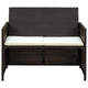 Naha Outdoor Sofa | 39’’ | Brown Wicker Rattan Frame | Cream Padded Seat BM340574