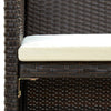 Naha Outdoor Sofa | 39’’ | Brown Wicker Rattan Frame | Cream Padded Seat BM340574
