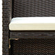 Naha Outdoor Sofa | 39’’ | Brown Wicker Rattan Frame | Cream Padded Seat BM340574