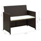 Naha Outdoor Sofa | 39’’ | Brown Wicker Rattan Frame | Cream Padded Seat BM340574