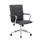 Kenny Commercial Grade Rolling Office Armchair Chrome Arms | Black Vinyl BM340707