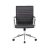 Kenny Commercial Grade Rolling Office Armchair Chrome Arms | Black Vinyl BM340707