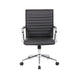 Kenny Commercial Grade Rolling Office Armchair Chrome Arms | Black Vinyl BM340707