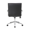Kenny Commercial Grade Rolling Office Armchair Chrome Arms | Black Vinyl BM340707