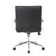 Kenny Commercial Grade Rolling Office Armchair Chrome Arms | Black Vinyl BM340707