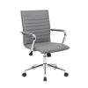 Kenny Commercial Grade Chair w Chrome Arms & Metal Base | Gray Vinyl BM340708