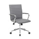 Kenny Commercial Grade Chair w Chrome Arms & Metal Base | Gray Vinyl BM340708
