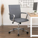Kenny Commercial Grade Chair w Chrome Arms & Metal Base | Gray Vinyl BM340708