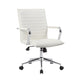 Kenny Commercial Grade Chair w Chrome Arms & Metal Base | White PU Vinyl BM340709