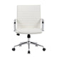 Kenny Commercial Grade Chair w Chrome Arms & Metal Base | White PU Vinyl BM340709