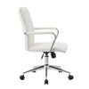 Kenny Commercial Grade Chair w Chrome Arms & Metal Base | White PU Vinyl BM340709