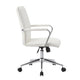 Kenny Commercial Grade Chair w Chrome Arms & Metal Base | White PU Vinyl BM340709