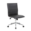 Haily Rolling Armless Commercial Grade Chair w Chrome Base | Black Vinyl BM340710