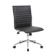 Haily Rolling Armless Commercial Grade Chair w Chrome Base | Black Vinyl BM340710