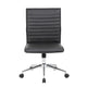 Haily Rolling Armless Commercial Grade Chair w Chrome Base | Black Vinyl BM340710