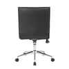 Haily Rolling Armless Commercial Grade Chair w Chrome Base | Black Vinyl BM340710
