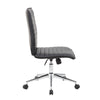 Haily Rolling Armless Commercial Grade Chair w Chrome Base | Black Vinyl BM340710