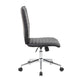Haily Rolling Armless Commercial Grade Chair w Chrome Base | Black Vinyl BM340710