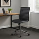 Haily Rolling Armless Commercial Grade Chair w Chrome Base | Black Vinyl BM340710