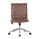 Haily Rolling Armless Commercial Grade Chair w Chrome Base | Brown Vinyl BM340711