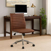 Haily Rolling Armless Commercial Grade Chair w Chrome Base | Brown Vinyl BM340711