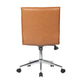 Haily Rolling Armless Chair w Chrome Base | Caramel Brown Vinyl BM340712