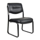 Eve Side Chair w Sled Base | Steel Frame | Black Faux Leather BM340713