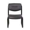 Eve Side Chair w Sled Base | Steel Frame | Black Faux Leather BM340713