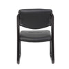 Eve Side Chair w Sled Base | Steel Frame | Black Faux Leather BM340713