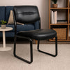 Eve Side Chair w Sled Base | Steel Frame | Black Faux Leather BM340713