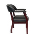 Elon Guest Chair w Brass Nailhead Trim | Mahogany Wood | Black Caressoft BM340715