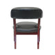 Elon Guest Chair w Brass Nailhead Trim | Mahogany Wood | Black Caressoft BM340715