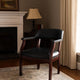 Elon Guest Chair w Brass Nailhead Trim | Mahogany Wood | Black Caressoft BM340715