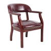 Elon Guest Chair | Brass Nailhead Trim | Mahogany | Burgundy Oxblood Vinyl BM340716