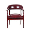 Elon Guest Chair | Brass Nailhead Trim | Mahogany | Burgundy Oxblood Vinyl BM340716