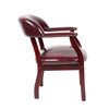 Elon Guest Chair | Brass Nailhead Trim | Mahogany | Burgundy Oxblood Vinyl BM340716