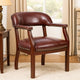 Elon Guest Chair | Brass Nailhead Trim | Mahogany | Burgundy Oxblood Vinyl