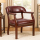 Elon Guest Chair | Brass Nailhead Trim | Mahogany | Burgundy Oxblood Vinyl BM340716