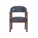 Anna Captain Chair | Brass Rivet Trim | Hooded Caster Wheels | Blue Vinyl BM340717