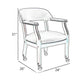 Anna Captain Chair | Brass Rivet Trim | Hooded Caster Wheels | Blue Vinyl BM340717