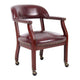 Anna Captain Chair | Nailhead Trim | Hooded Wheel | Burgundy Oxblood Vinyl BM340719