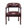 Anna Captain Chair | Nailhead Trim | Hooded Wheel | Burgundy Oxblood Vinyl BM340719