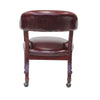 Anna Captain Chair | Nailhead Trim | Hooded Wheel | Burgundy Oxblood Vinyl BM340719