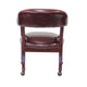 Anna Captain Chair | Nailhead Trim | Hooded Wheel | Burgundy Oxblood Vinyl BM340719
