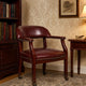 Anna Captain Chair | Nailhead Trim | Hooded Wheel | Burgundy Oxblood Vinyl BM340719